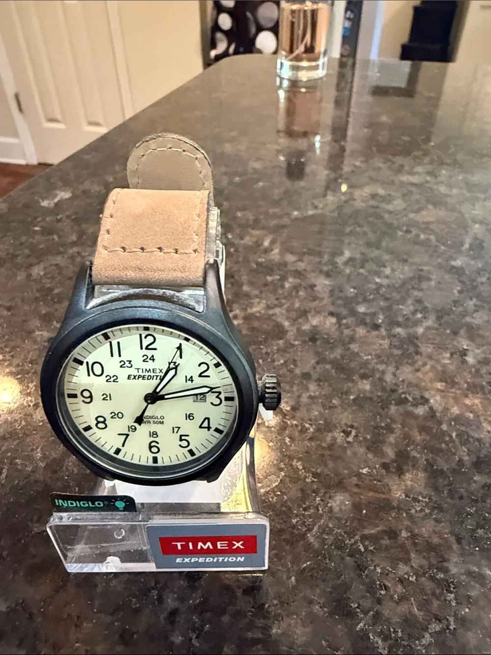 Timex Expedition Scout Cream Dial Brown Leather Strap Watch